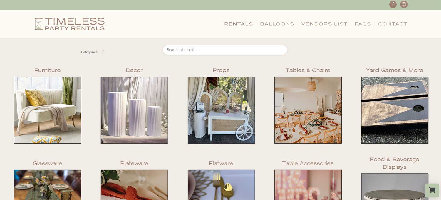 Timeless Party Rentals — project cover